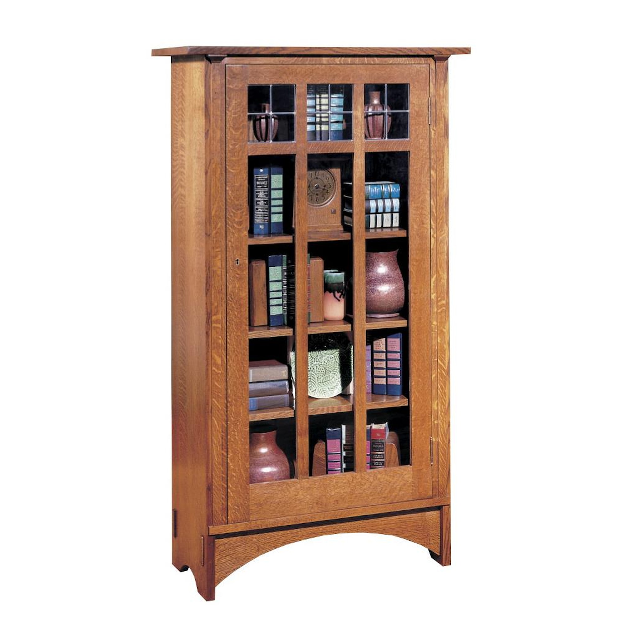 Stickley Oak Mission Classics 89705 Single Door Bookcase with 4